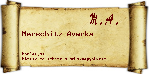 Merschitz Avarka névjegykártya